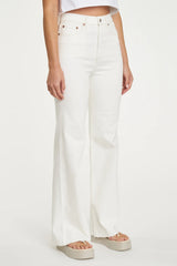 DAZE Far Out Wide Leg Jeans - Cream