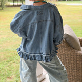 Roxy Denim Ruffle Top