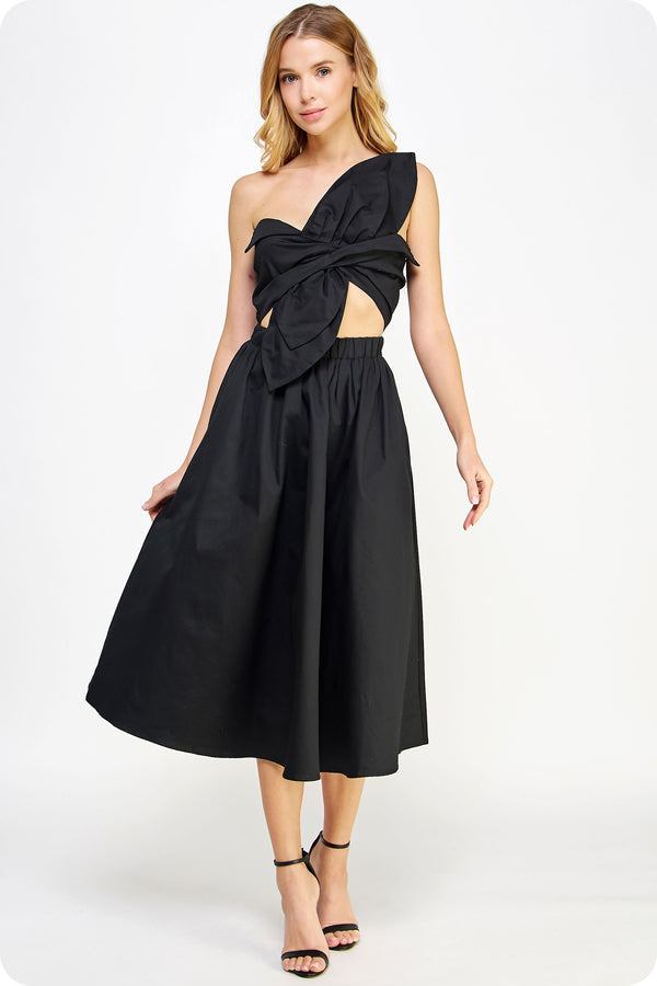 Kelly Knotted Twist Dress - Black