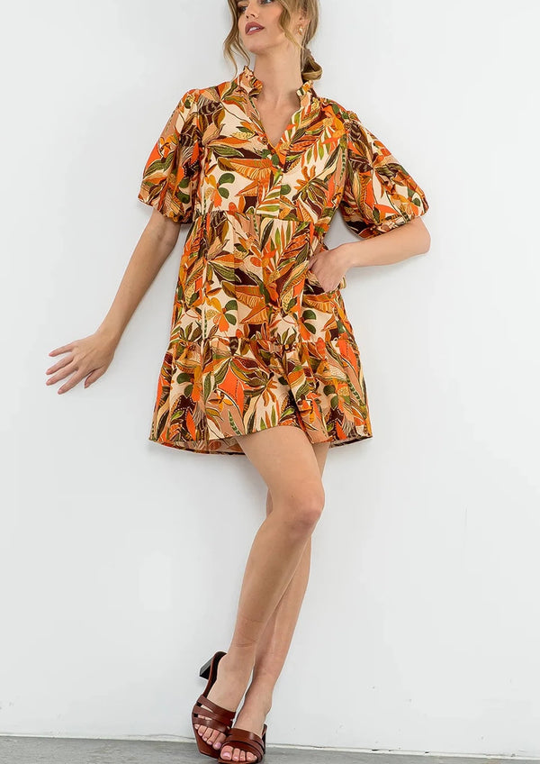 Kasie Puff Sleeve Dress - Floral