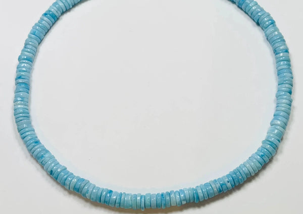 Theodosia: Heishi Cut Blue Opal Candy Necklace