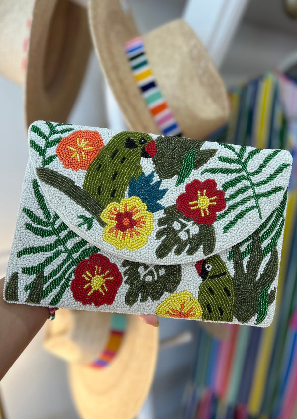 Beaded Parrot Purse