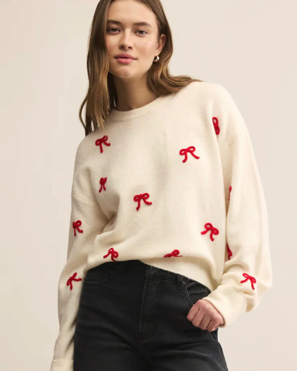 Z Supply | Tie The Ribbon Sweater - White