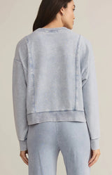 Z Supply | LAX Knit Denim Sweatshirt - Washed Indigo