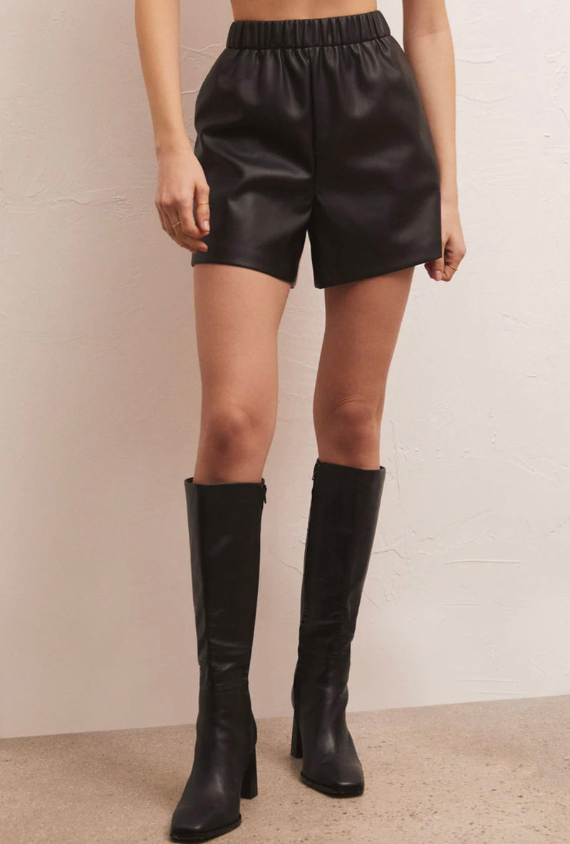 Z Supply: Tia Faux Leather Short - Black