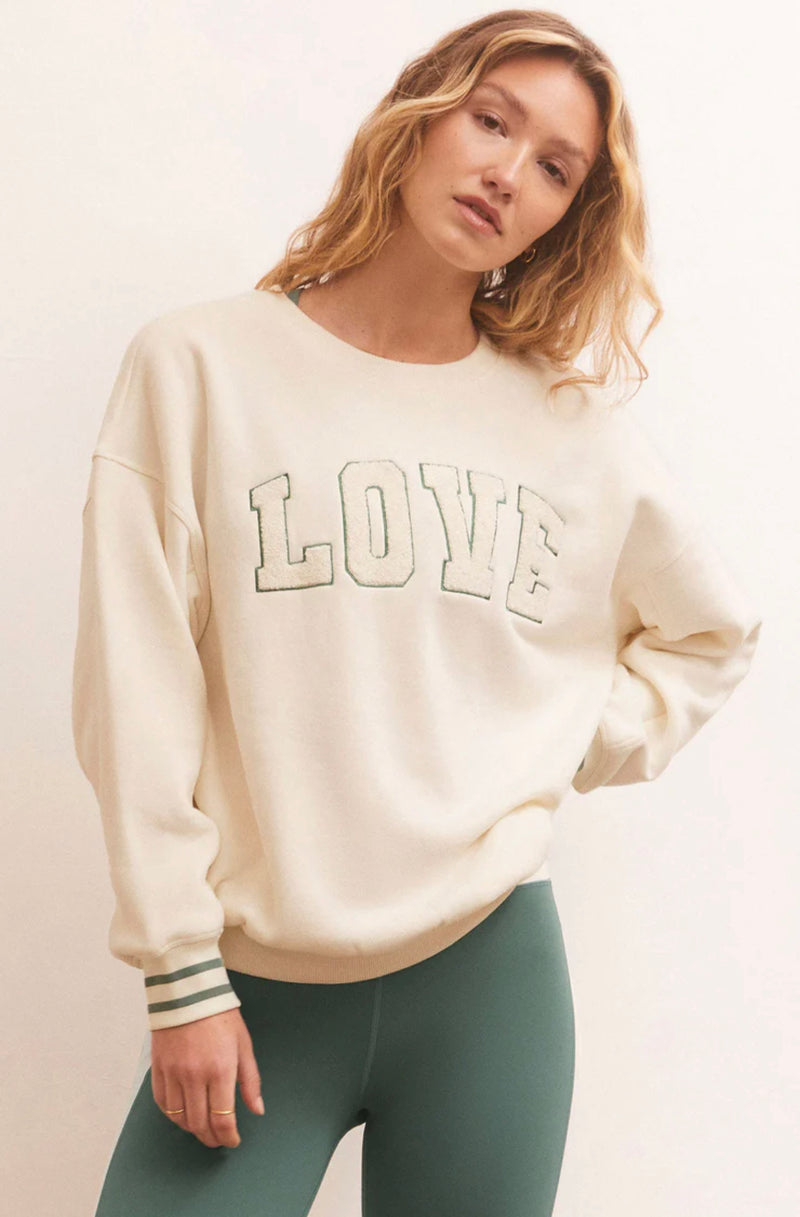 Z Supply: Baseline Love Sweatshirt - Sandstone