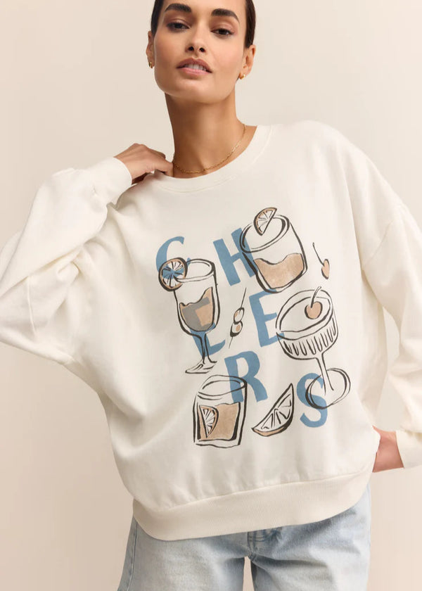 Z Supply | Cheers Sunday Sweatshirt - Sea Salt