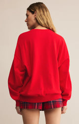 Z Supply | Very Merry Sunday Sweatshirt - Festive Red