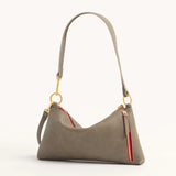 HAMMITT | Kyle Small Soft Leather Bag - Pewter/Brushed Gold/Red Zip