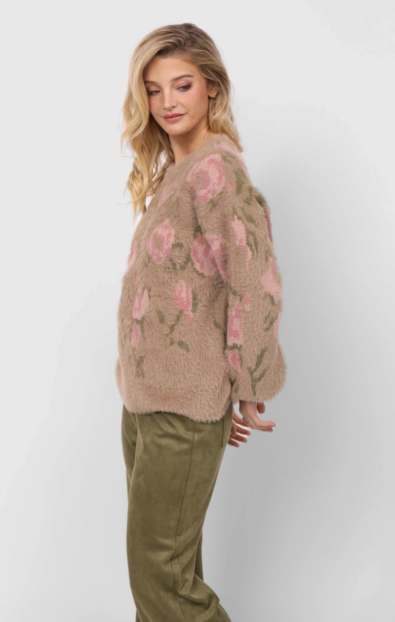 Camila Pullover Sweater - Taupe Multi