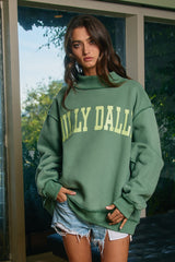 Dilly Dally Mock Sweatshirt - Green
