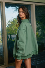 Dilly Dally Mock Sweatshirt - Green