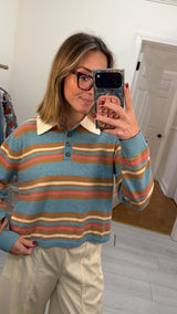 Frankie Stripe Long Sleeve Sweater Top - Multi