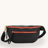 HAMMITT | Charles Crossbody Large - Black/Brushed Gold Red Zip
