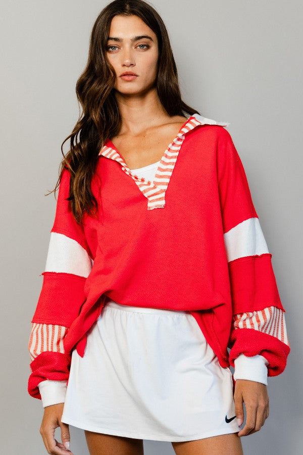 Tough Love Tunic - RED/IVORY