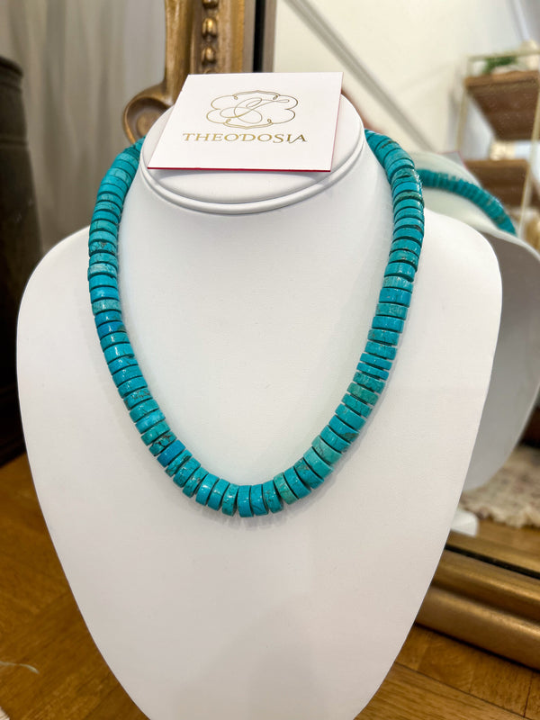 Theodosia Jewelry: Turquoise Barrel Candy Necklace