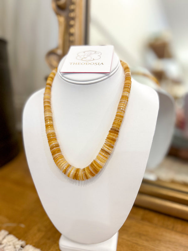 Theodosia Jewelry: Yellow Mother of Pearl Candy Necklace