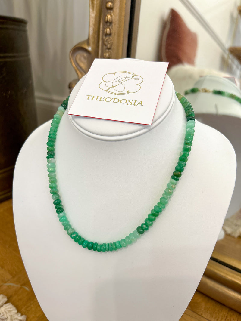 Theodosia Jewelry: 7mm Chrysoprase Candy Necklace