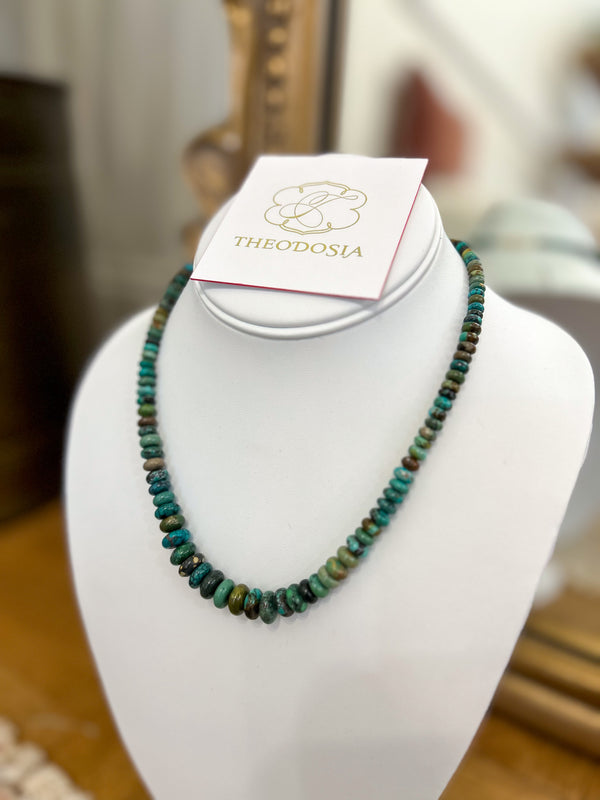 Theodosia Jewelry: Natural Turquoise Graduated Candy Necklace