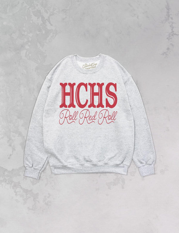 HCHS Roll Red Roll Sweatshirt - Heather Grey