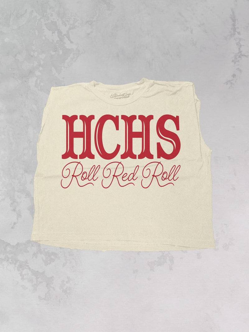 HCHS Roll Red Roll Muscle Tank - Cream