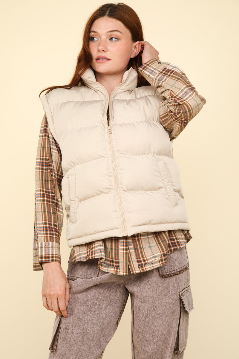 Pippa Puffer Vest Ecru