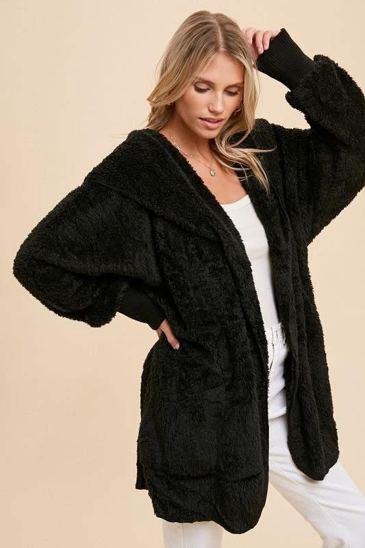 Teddy Plush Jacket - Black