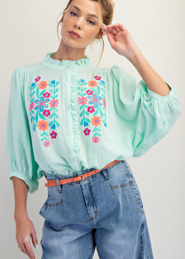 Gypsy Soul Blouse Mint
