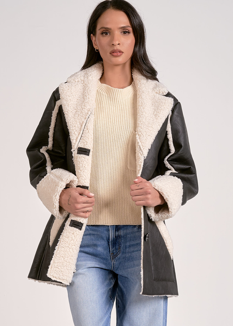 Irene Faux Leather Jacket - Black