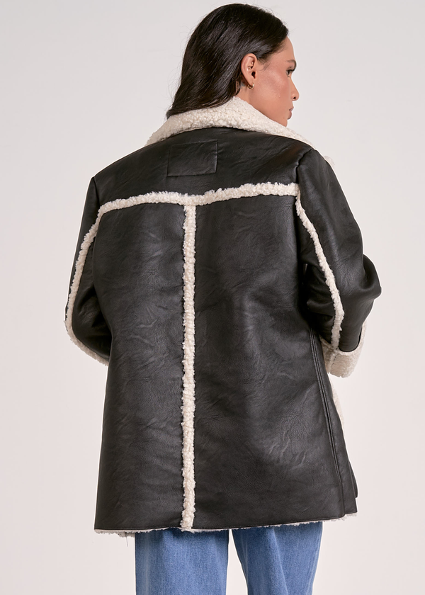 Irene Faux Leather Jacket - Black