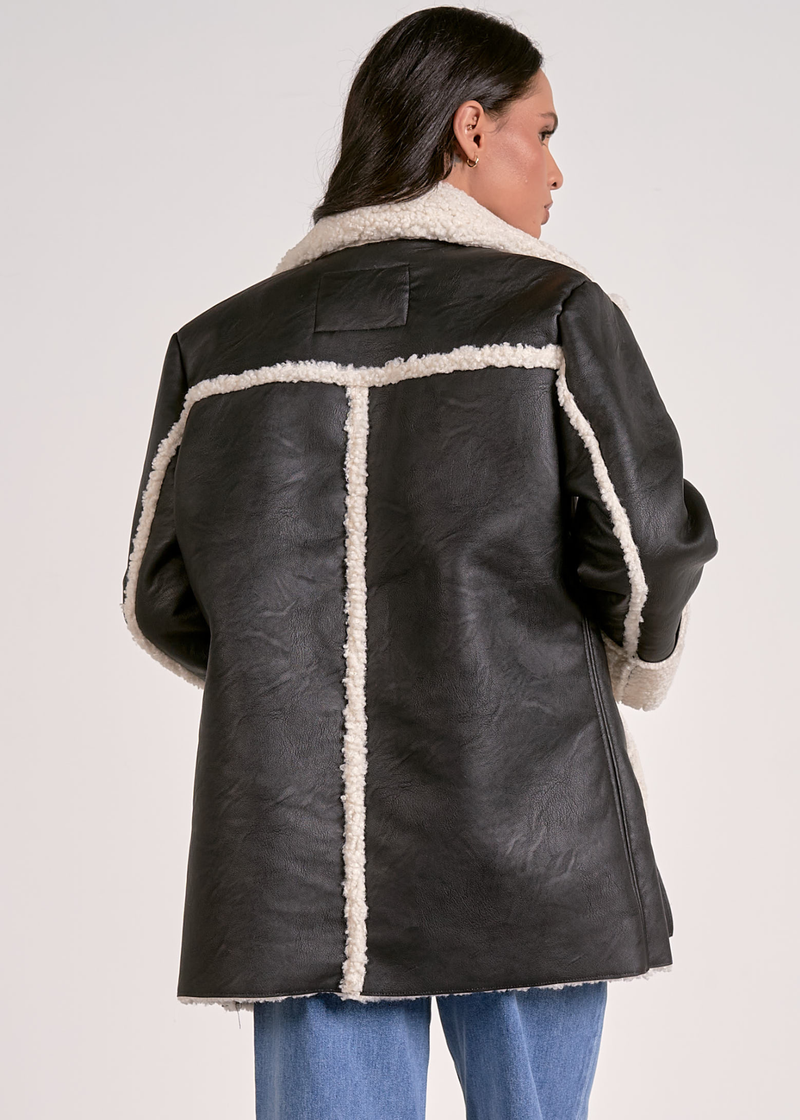 Irene Faux Leather Jacket - Black