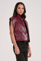 Skye High Collar Vest - Plum