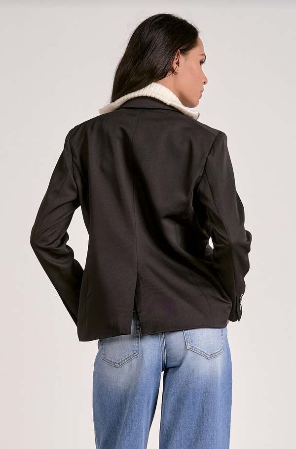 Brinkley Sweater Blazer Combo - Black Off White