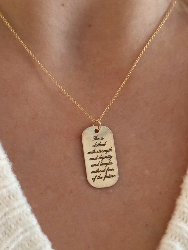 ALV JEWELS: Proverbs 31:25 Necklace