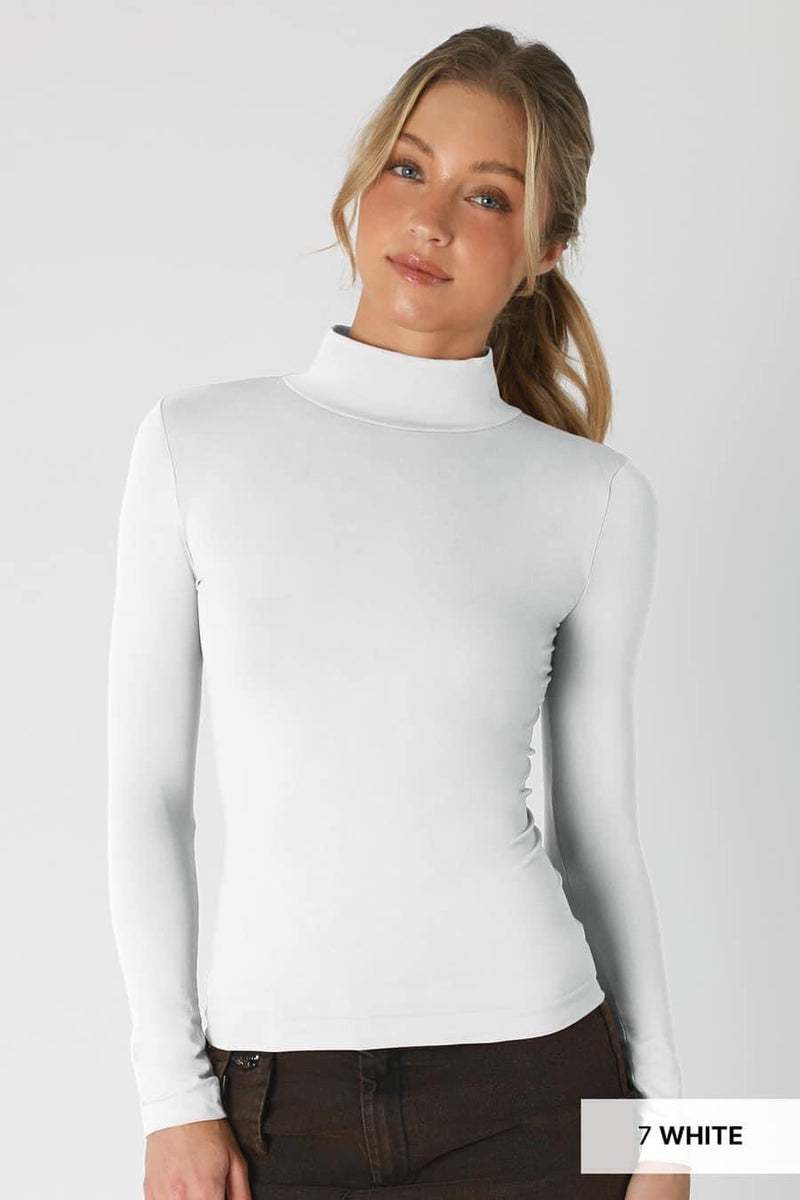 Back to the Basics Mock Neck Top - White