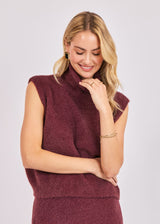 Crosby Fuzzy Turtleneck Sweater - Burgundy