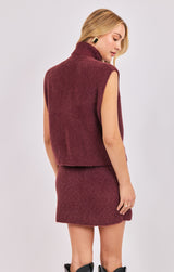 Crosby Fuzzy Turtleneck Sweater - Burgundy