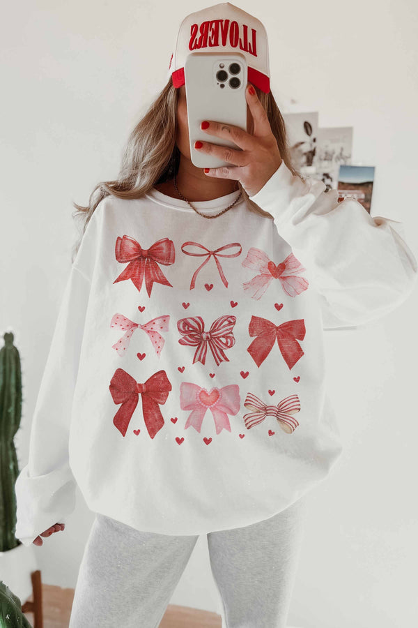 Valentine Bow Oversized Sweatshirt