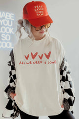 All We Need Is Love Oversized T Shirt