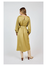 Mood Boost Dolman Midi Dress W/ Belt - Green