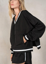 Woven Windbreaker Set - Black