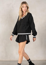 Woven Windbreaker Set - Black