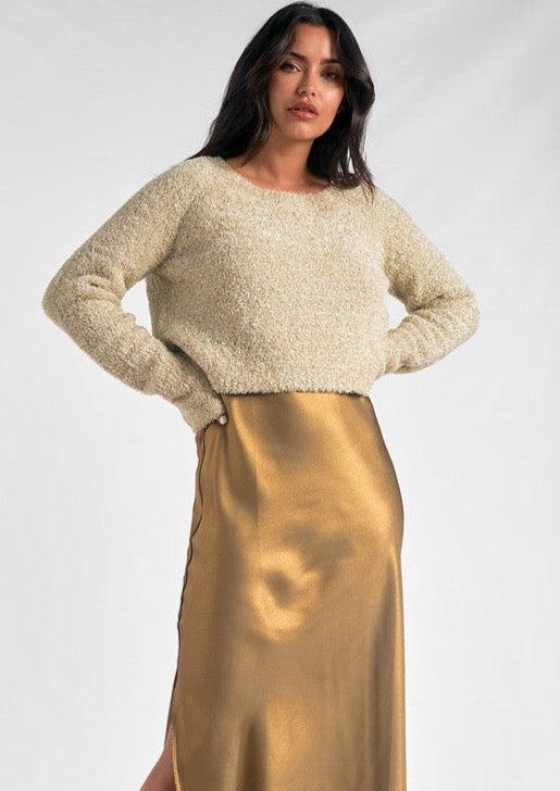 Elan Metallic Sweater & Dress Set - Gold