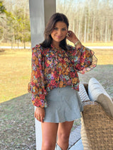 Lottie Lurex Chiffon Blouse - Purple Multi