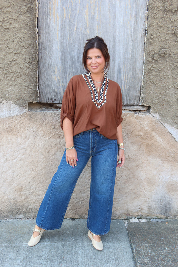Wild Card Blouse - Caramel