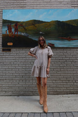 Classic Stripe Mini Dress - Caramel