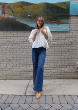 Lollie Lace Trim Blouse - Cream