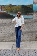 Lollie Lace Trim Blouse - Cream