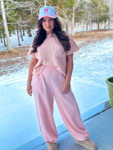 Gia Textured Knit Set Light Pink