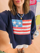 Etta East: USA Sweatshirt - Navy